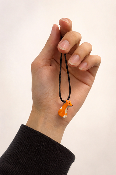 Подвеска ручной работы Боттери керамика «‎Лисичка»‎, керамика, фото 3.