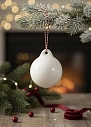 Ёлочная игрушка ММ керамика шар, белая, превью фото 1