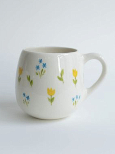 Кружка ручной работы круглая «Весенняя поляна», керамика, 250 мл