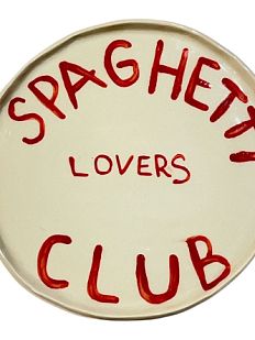 Тарелка ручной работы «Spaghetti lovers club», керамика, 23 см