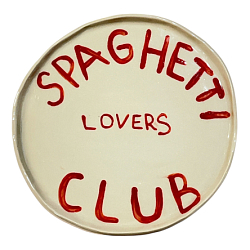 Тарелка ручной работы «Spaghetti lovers club», керамика, 23 см