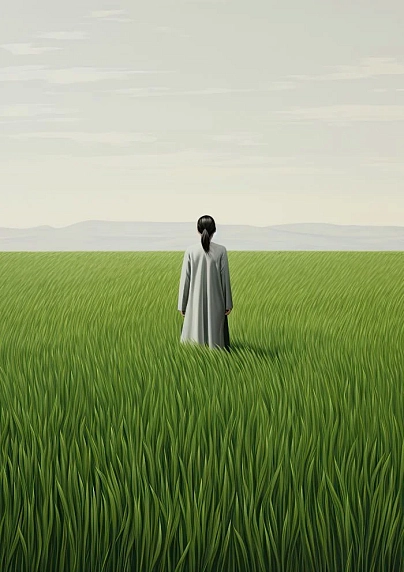 Постер интерьерный DARI DARI «Девушка в зеленом поле», А4, фото 1.