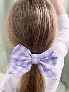 Бант БУКА «Лаванда», на заколке, M, сиреневый