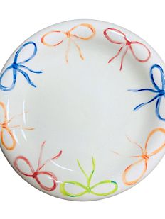 Тарелка ручной работы с бантиками, керамика, 20 см