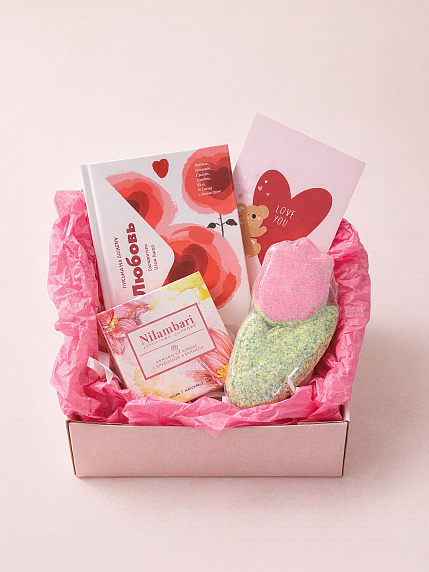 Подарочный набор на 8 марта с книгой «Любовь: Письма на заметку», бомбочкой и шоколадом, фото 2.