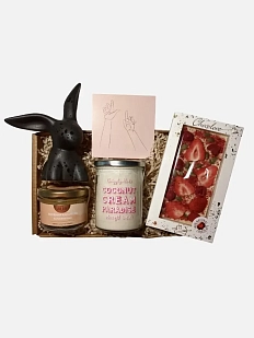 Подарочный набор со статуэткой зайца и сладостями