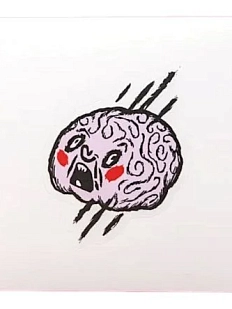 Виниловая наклейка ШКЯ «Мозг», белая