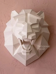 Набор для склейки головы рычащего льва, бежевый