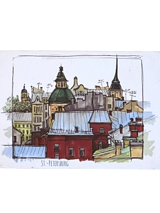 Магнит Elizabeth Madar «Санкт-Петербург», белый