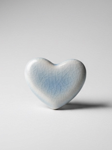 Брошь из керамики «Сердце большое», лазурная