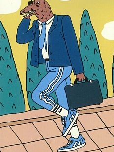 Открытка Валя Карнавалова «Динозавр в костюме», А6, односторонняя