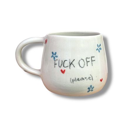 Кружка ручной работы «F**k off (please)», керамика, 250 мл, фото 1.