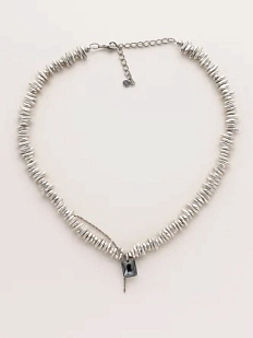 Чокер ручной работы «Crystal», гематит, родированная латунь