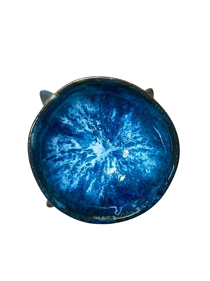 Пиала ручной работы на ножках «Космическая», 8 см, керамика, фото 2.