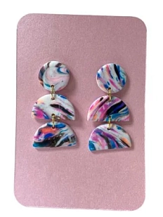 Серьги-каскады, полимерная глина