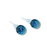 Круглые серьги-гвоздики Керко «Далеко», синие, стекло, превью фото 2