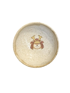 Пиала ручной работы Керемет «Самурай сиба-ину», бежевая, керамика, 9 см