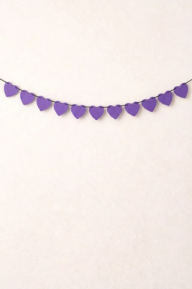 Бумажная гирлянда Магия букв «Сердечки», фиолетовая, картон, 240 г/м², фото 1.