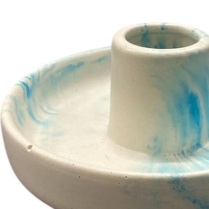 Подсвечник круглый, голубой, фото 3.