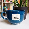 Кружка ручной работы Тата вытворяет/NF ceramics «Люблю тебя, p***ets», синяя, керамика, 600 мл, превью фото 6