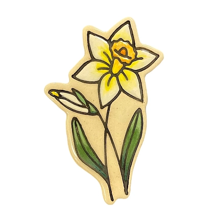 Брошь ручной работы Elizabeth Madar Нарцисс, керамика, фото 3.