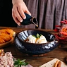 Тарелка камень плоский ручной работы Велес «Полночь Волшебства», фарфор, 550 мл, превью фото 1