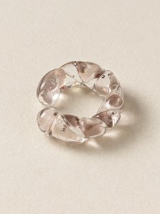 Кафф Лампджой с переплетением, стекло, глянцевый, розовый