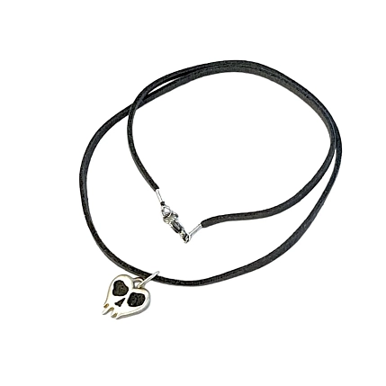 Кулон ручной работы на кожаном ремешке «Череп», нейзильбер, фото 8.