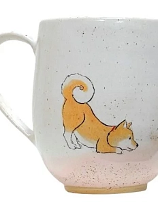 Кружка ручной работы Керемет «Игривая сиба-ину», керамика, 400 мл
