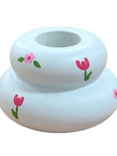 Подсвечник ручной работы роспись тюльпанчик «Кнопочка», голубой