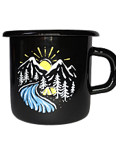 Эмалированная кружка «‎Travel more less stress», чёрная, 400 мл