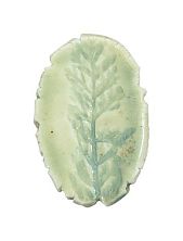 Брошь ручной работы «Лист», мятная, керамика