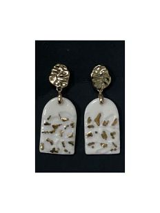 Сережки из белого фарфора с большим подвесом в ассортименте