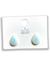 Серёжки-гвоздики КерамЕлКа «Капли», голубые, фарфор