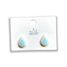 Серёжки-гвоздики «Капли», голубые, фарфор