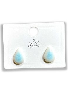 Серёжки-гвоздики «Капли», голубые, фарфор