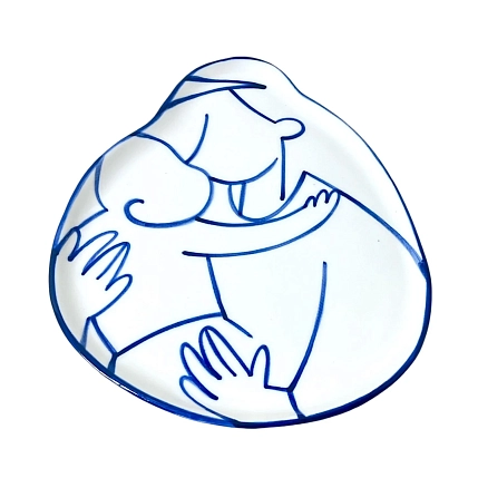 Тарелка ручной работы ЮЛЬНИКА (JULNIKA) «Нежность», разноцветная, полуфарфор, 26 см, фото 1.