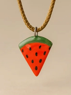 Подвеска ручной работы Боттери керамика «Арбуз»‎, керамика