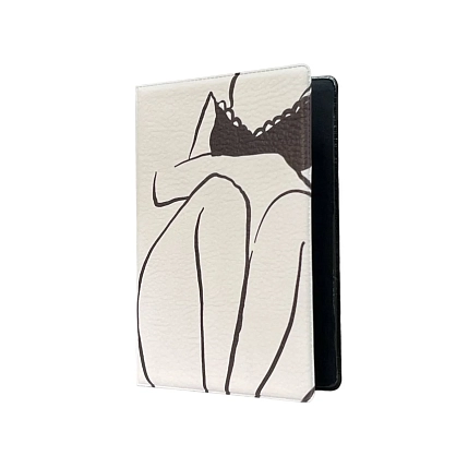 Обложка на паспорт DARI DARI «Силуэт девушки в черном белье», мягкий кожзам, фото 1.