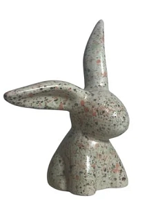 Статуэтка ручной работы Кролик, цветные брызги, керамика