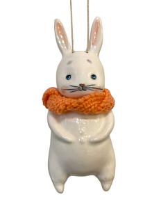 Ёлочная игрушка из фарфора «Зайчик», 12 см