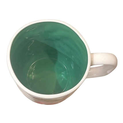 Кружка ручной работы Ким керамика с росписью Лягушка с клубникой, фарфор, 350 мл, фото 3.