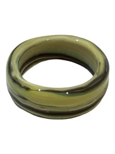 Кольцо Керко стеклянное хаки матовое с разводами