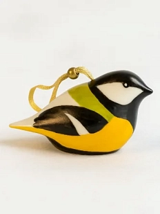 Игрушка на ёлку «Синица» жёлто-зеленая