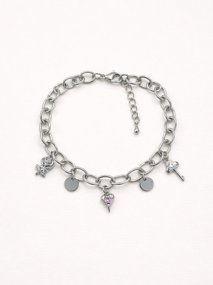 Браслет цепь с подвесами «Сердце, ключ» Migette, фото 1.