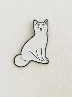 Металлический значок DARI DARI «Белая сиба-ину», 20 мм