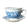 Чайная пара ручной работы Slowday Ceramics в синие розочки «Винтаж», полуфарфор, 250 мл, превью фото 5