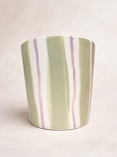 Стакан ручной работы ММ керамика «Полосы», полуфарфор, 500 мл