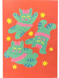 Открытка Валя Карнавалова «Котишки», односторонняя, А6