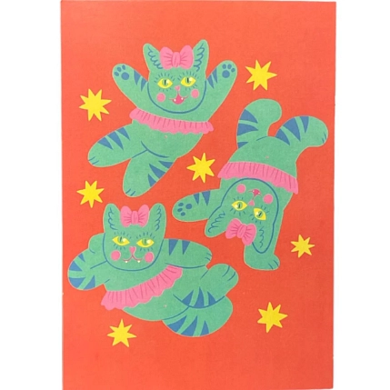 Картхолдер Валя Карнавалова «Котишки», розовый, двусторонний, ПВХ, фото 1.